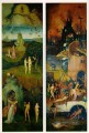 道徳ヒエロニムス・ボスの三連祭壇画の楽園と地獄の左右のパネル